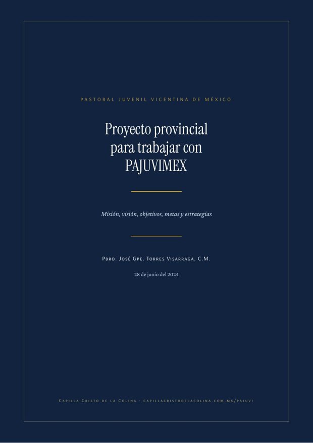 Portada del documento del proyecto provincial